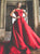 A Line Red Round Neck Sleeveless Backless Satin Prom Dresses