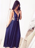 A Line Straps Chiffon Dark Navy Pleats Prom Dress LBQ2858