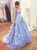 A Line Lace Lavender Sweetheart Tulle Prom Dresses