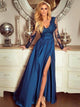 Sweep Train Satin Evening Dresses