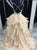 A Line V Neck Beadings Tulle Champagne Prom Dresses with Layers 