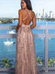 Criss Cross Pink Tulle Prom Dresses