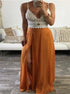 A Line Sleeveless V Neck Appliques Tulle Prom Dress LBQ0896