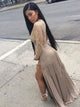 A Line Sweep Train Sleeveless Prom Dresses