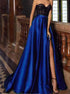 A Line Sweetheart Prom Dresses with Black Lace LBQ1137