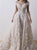 A Line White Lace Scoop Appliques White Prom Dresses