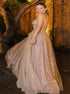 A Line Tulle Sweetheart Sequin Prom Dress LBQ1473