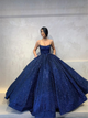 Ball Gown Sequins Floor Length Prom Dresses with Pleats