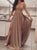 Long Sleeves High Neck Split Satin Open Back Prom Dresses