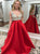 Sweep Train Sleeveless Satin Open Back Prom Dresses