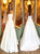 A Line Strapless White Satin Long Prom Dresses 