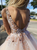 Ball Gown Pink Prom Dresses With Flowers and Beads 