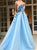 A Line Sweep TrainTulle Sleeveless Prom Dresses With Appliques