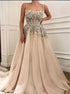 A Line Tulle Prom Dress with Appliques LBQ1032