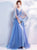 A Line Half Sleeves Sweep Train Prom Dresses
