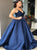 Satin A Line Spaghetti Straps Prom Dresses with Pleats