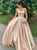 Ball Gown Champagne Satin Sweetheart Prom Dresses 