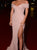 Off the Shoulder Slit Mermaid Prom Dresses with Low Back
