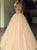 Ball Gown Sweep Train Sleeveless Tulle Prom Dresses with Beadings 