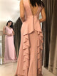 Mermaid Open Back Floor Length Prom Dresses