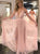 A line V Neck Tulle Prom Dresses with Pleats