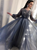 Long Sleeves Lace Appliques Tulle Sweep Train Prom Dresses