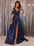 A Line One Shoulder Sequin Prom Dresses LBQ1281