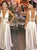 A Line V Neck Sleeveless Satin Floor Length Prom Dresses  