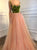 A Line Sweetheart Tulle Appliques Sweep Train Prom Dresses