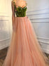 A Line Sweetheart Tulle Appliques Prom Dress LBQ0722