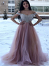 Tulle Off the Shoulder Prom Dress LBQ1494