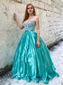 Sweetheart Beadings Sweep Train Ball Gown Prom Dress LBQ0669
