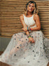 A Line Crew White Tulle Backless Prom Dress with Appliques LBQ0375