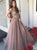 Chic A Line Off the Shoulder Short Sleeves Prom Dresses with Rhinestones 