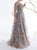 A Line Scoop Floor Length Silver Prom Dresses