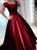 Short Sleeves Satin Red Prom Dresses with Appliques 