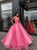 Ball Gown Sweetheart Organza Prom Dresses with Pleats 