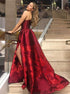 A Line Satin Applique Prom Dresses LBQ1362