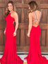 A Line Halter Satin Prom Dresses with Beadings LBQ1363