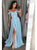 A Line Off the Shoulder Satin Prom Dresses with Slit