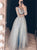 A Line Long Sleeves Tulle Floor Length Prom Dresses 
