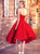 A Line Sweetheart Red Satin with Ruffles Asymmetrical Prom Dresses