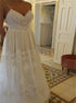 V Neck Lace Tulle A Line Floor Length Prom Dresses LBQ0974