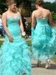 Lace Up Floor Length Beadings Prom Dresses