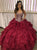 Sweetheart Beadings Organza Ruffles Ball Gown Prom Dresses