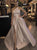 Champagne Strapless Champagne Zipper Up Prom Dresses with Slit 