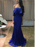 Royal Blue Off the Shoulder Prom Dresses LBQ1492
