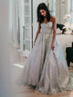 Sparkly Cheap Sweetheart Silver Prom Dresses