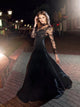 High Neck Long Sleeves A Line Chiffon Prom Dresses