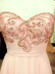  A Line Sweep Train Chiffon Prom Dresses With Beadings